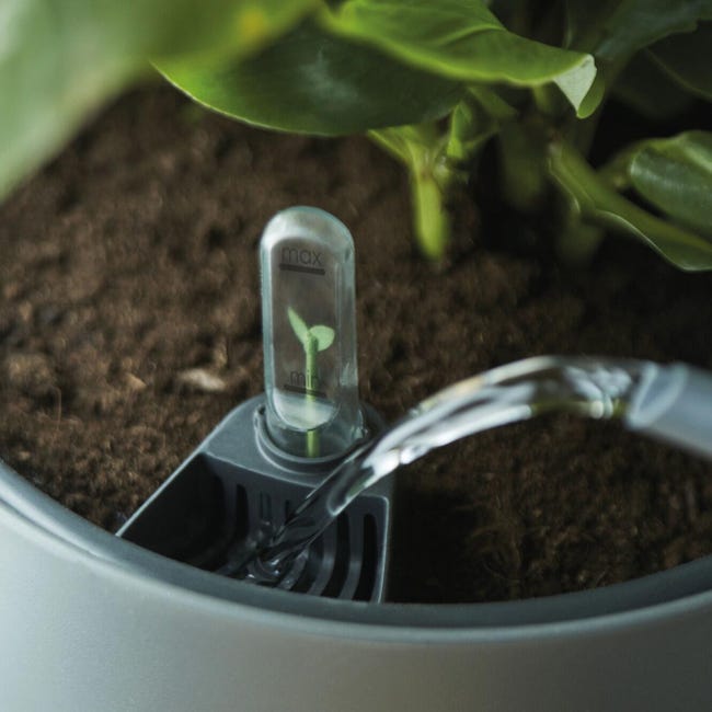 Leroymerlin Vaso Con Supporto ELHO Auto-irrigante In Polipropilene Nero H 39 Cm Ø 42.8 Cm