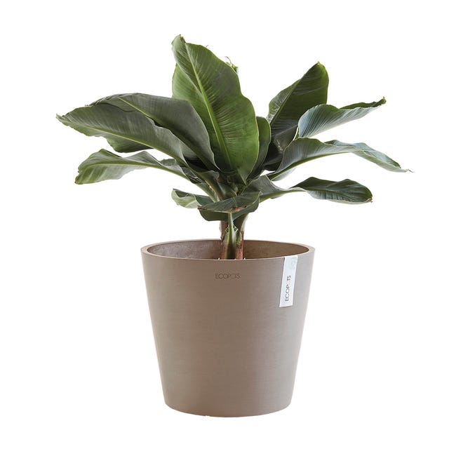 Leroymerlin Vaso per piante e fiori AMSTERDAM in polipropilene tortora H 26.5 cm Ø 30 cm