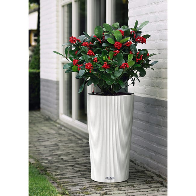 Leroymerlin Vaso Per Piante E Fiori Cilindro Color 32 - Bianco LECHUZA In Polipropilene Bianco H 56 Cm Ø 32 Cm