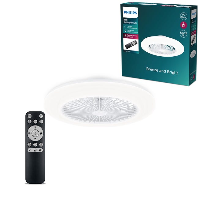 Leroymerlin Ventilatore da soffitto Amigo Led Cielo stellato DC 6500LM bianco Ø 57.7 cm PHILIPS IP20