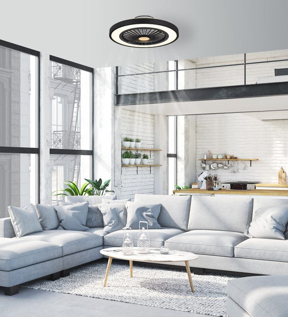 Leroymerlin Ventilatore da soffitto BLIZZAK nero Ø 54 cm dimmerabile IP20