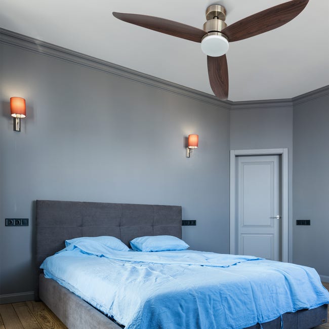 Leroymerlin Ventilatore Da Soffitto CIES PLUS Marrone Ø 132 Cm Dimmerabile ARTE CONFORT IP20