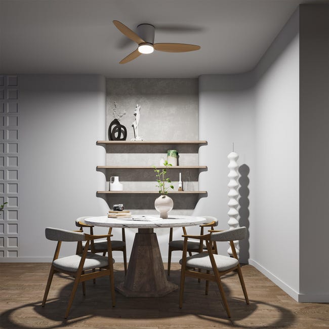 Leroymerlin Ventilatore Da Soffitto CONIL Faggio Ø 122 Cm Dimmerabile ARTE CONFORT IP20