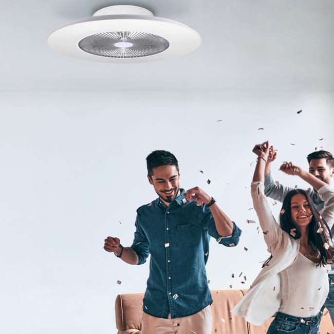 Leroymerlin Ventilatore da soffitto Daiquiri XL bianco Ø 80 cm dimmerabile SULION IP20