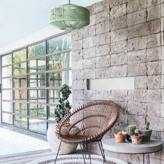 Leroymerlin Ventilatore Da Soffitto Jade Verde Ø 52.5 Cm CCT Dimmerabile SULION IP44