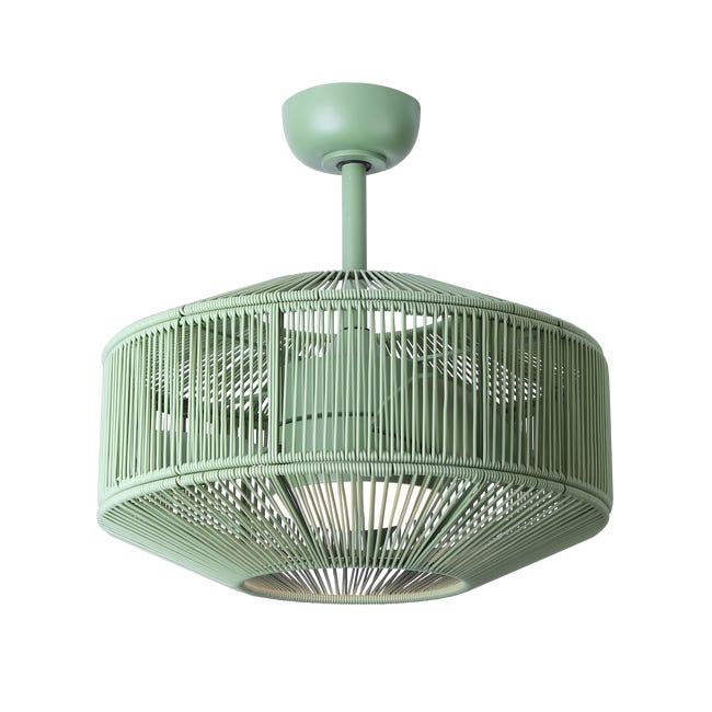 Leroymerlin Ventilatore da soffitto Jade verde Ø 52.5 cm CCT dimmerabile SULION IP44