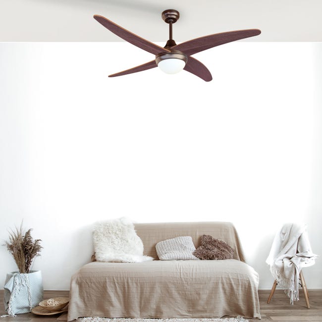 Leroymerlin Ventilatore Da Soffitto Mar Regal Noce Scuro Ø 122 Cm CCT Dimmerabile SULION IP20