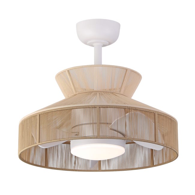 Leroymerlin Ventilatore da soffitto Natar legno Ø 52 cm CCT dimmerabile SULION IP44