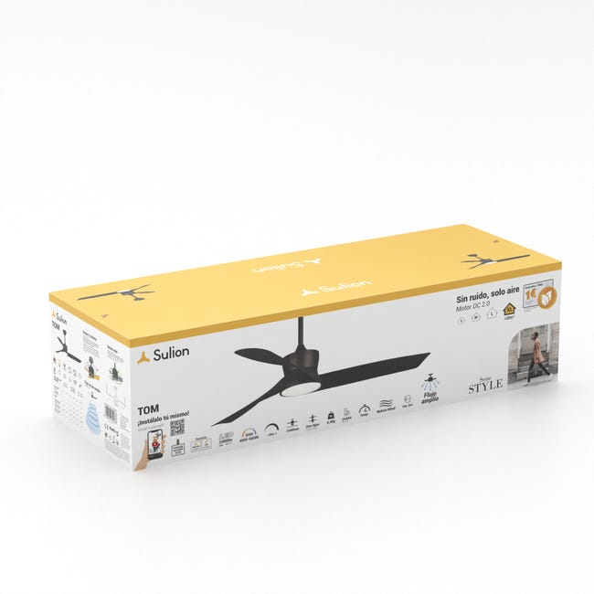 Leroymerlin Ventilatore Da Soffitto Tom Marrone Ø 144 Cm CCT Dimmerabile SULION IP20