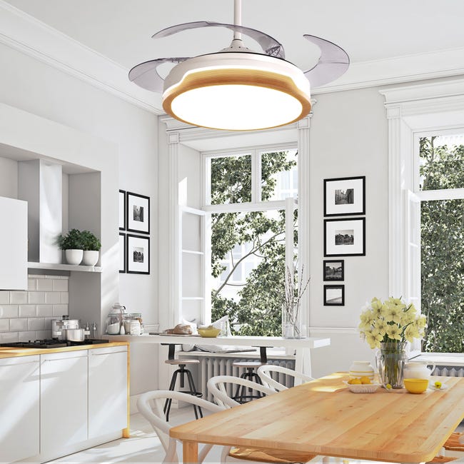 Leroymerlin Ventilatore da soffitto Yang bianco Ø 107 cm CCT SULION IP20