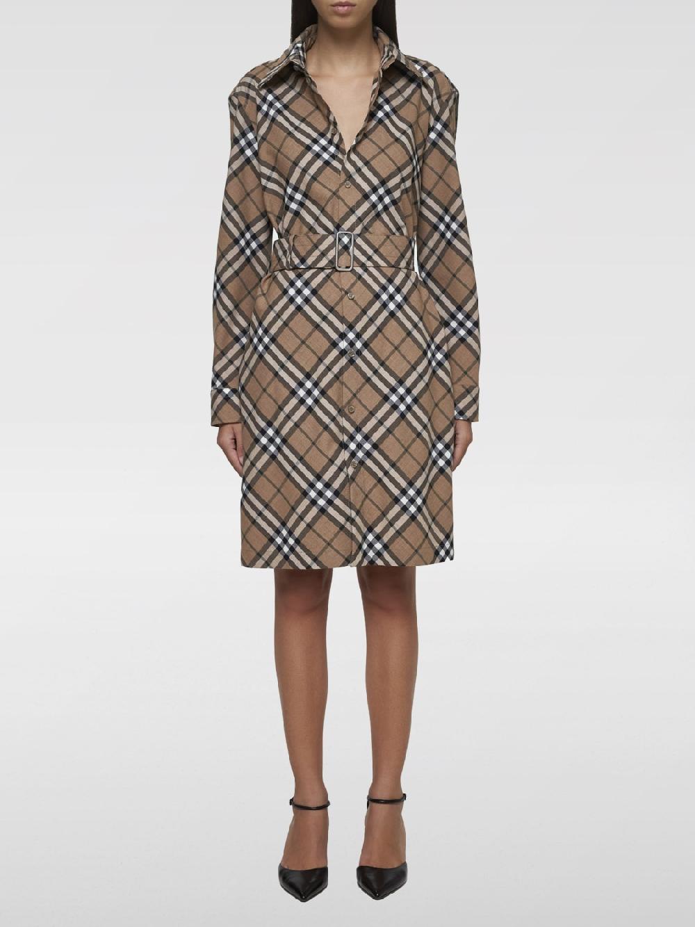 Giglio Abito chemisier Burberry in misto lana check