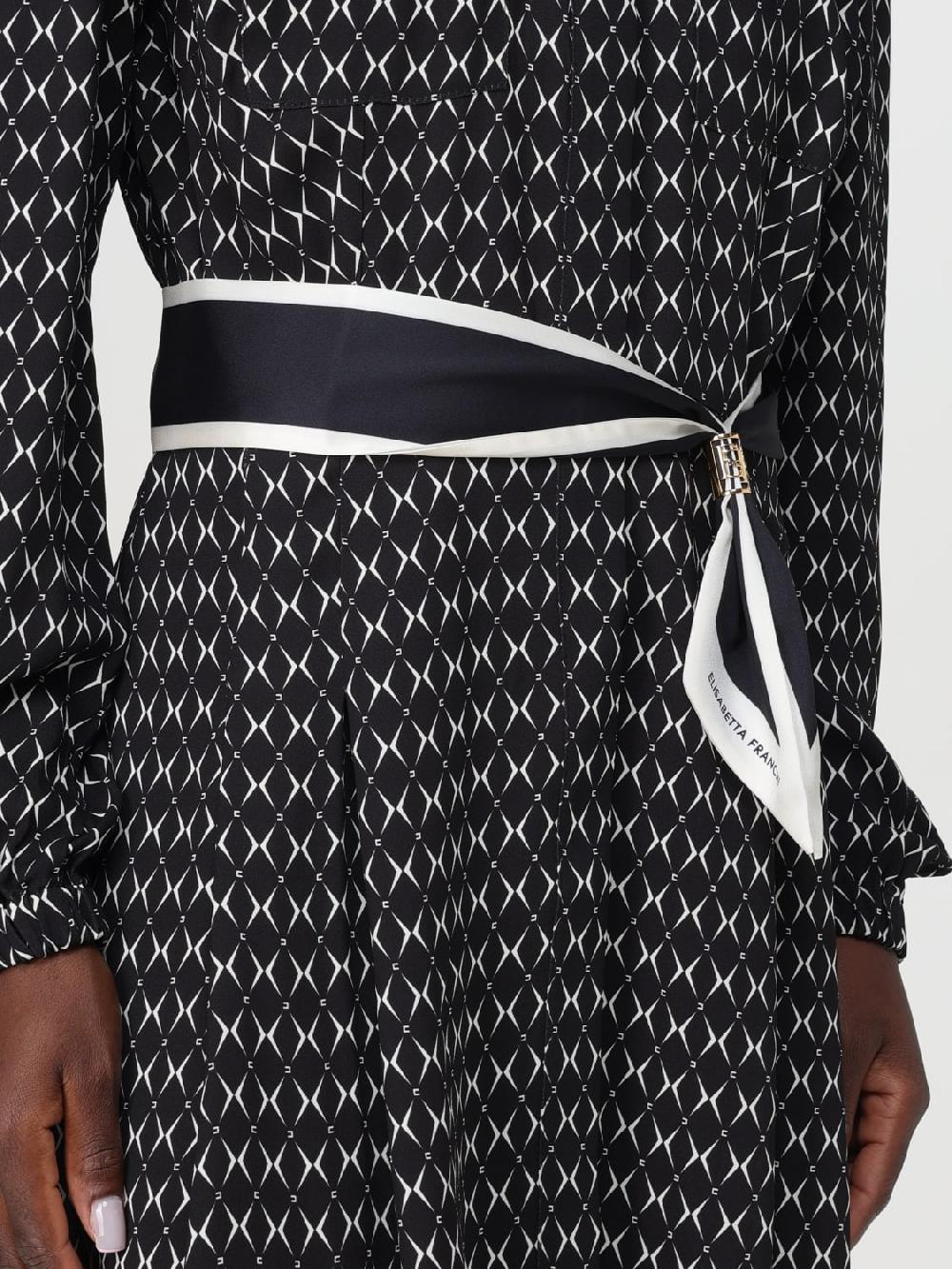 Giglio Abito Chemisier Con Foulard Elisabetta Franchi