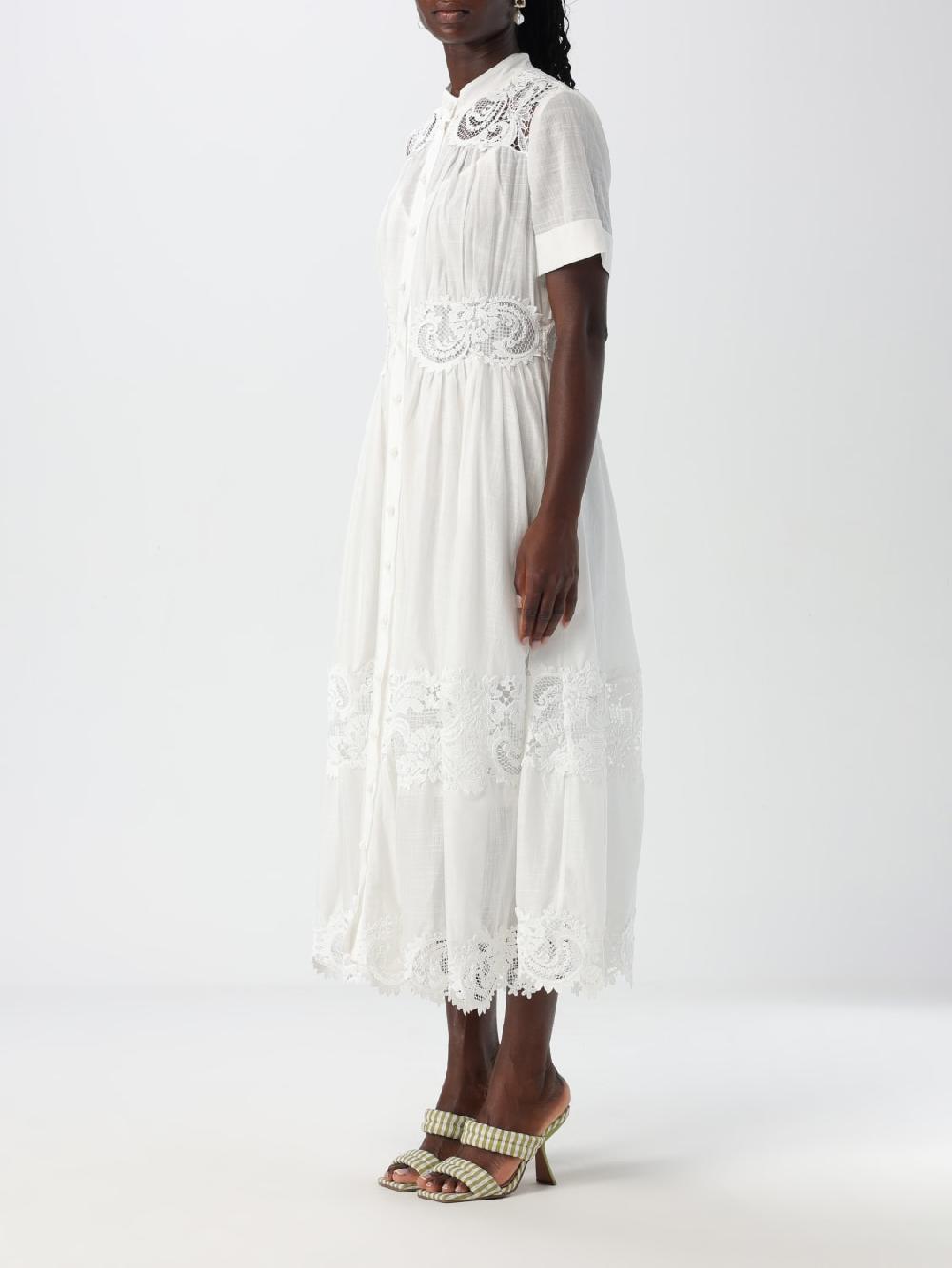 Giglio Abito Chemisier Con Inserti In Pizzo Zimmermann