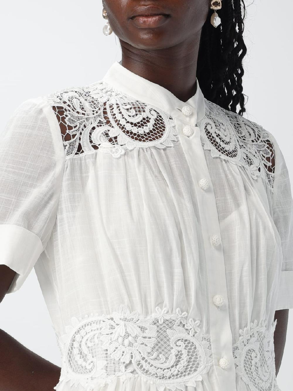 Giglio Abito Chemisier Con Inserti In Pizzo Zimmermann