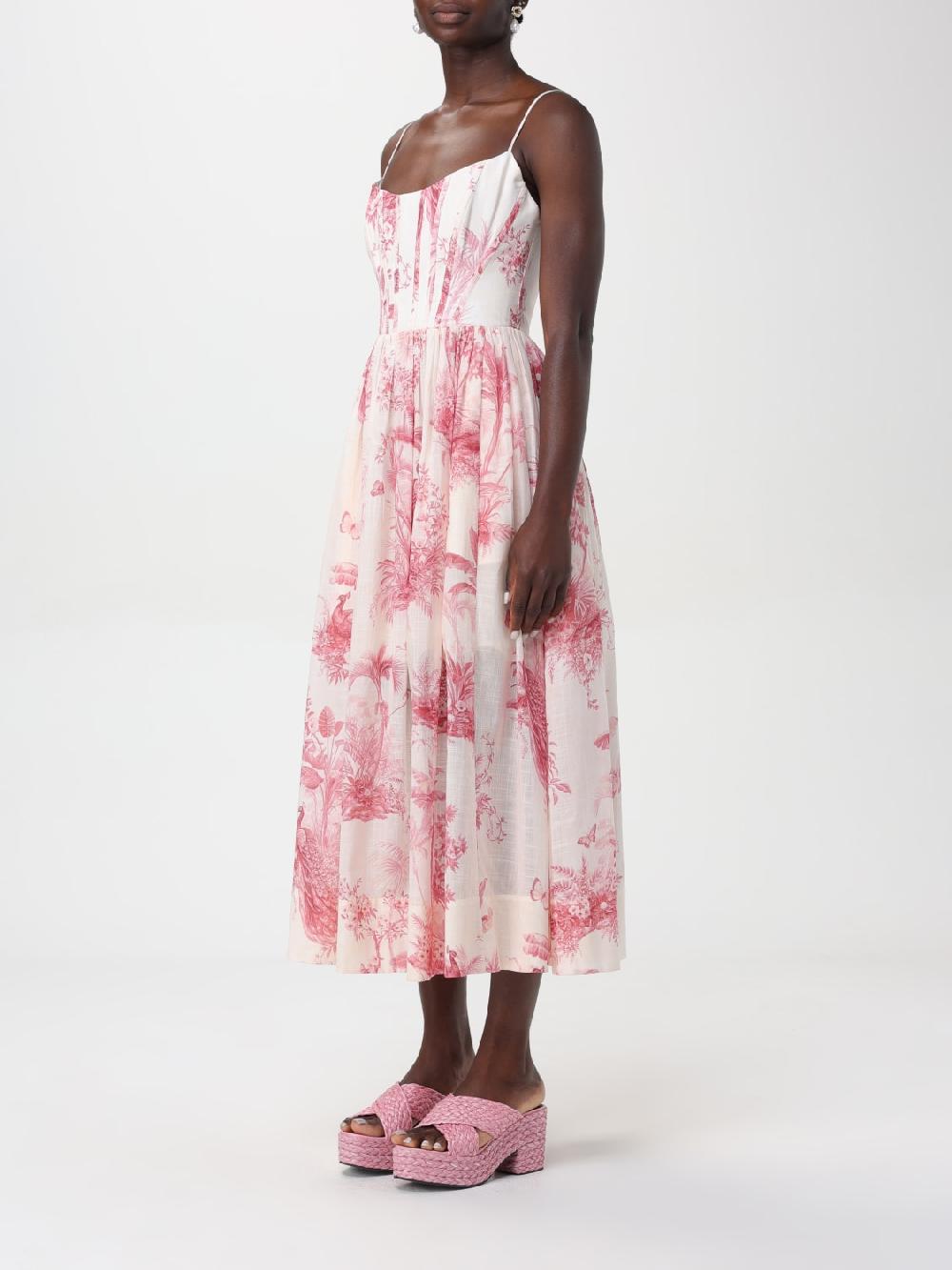 Giglio Abito Di Cotone A Fantasia Floreale Zimmermann