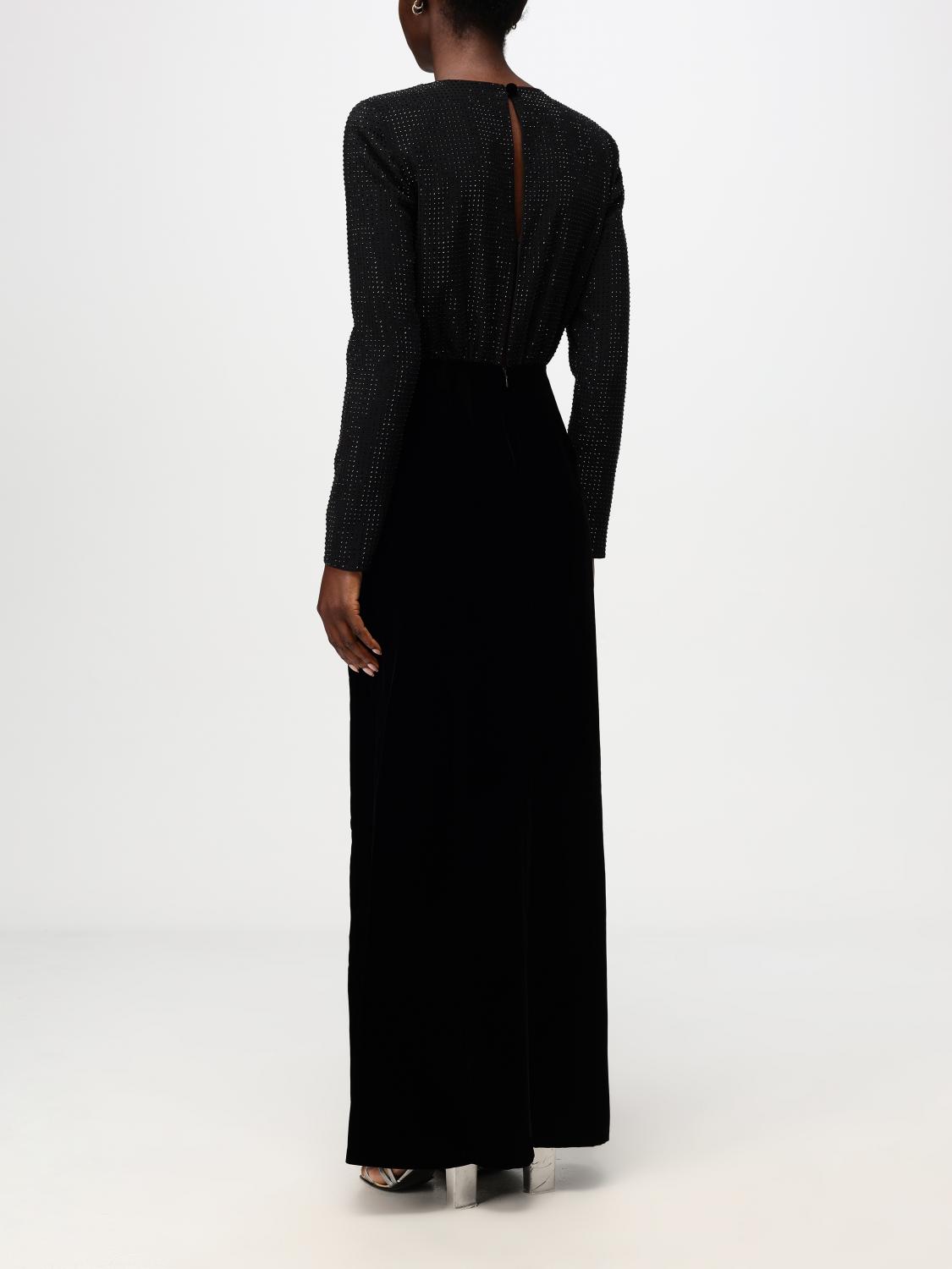 Giglio Abito Emporio Armani In Cady E Velluto Con Strass