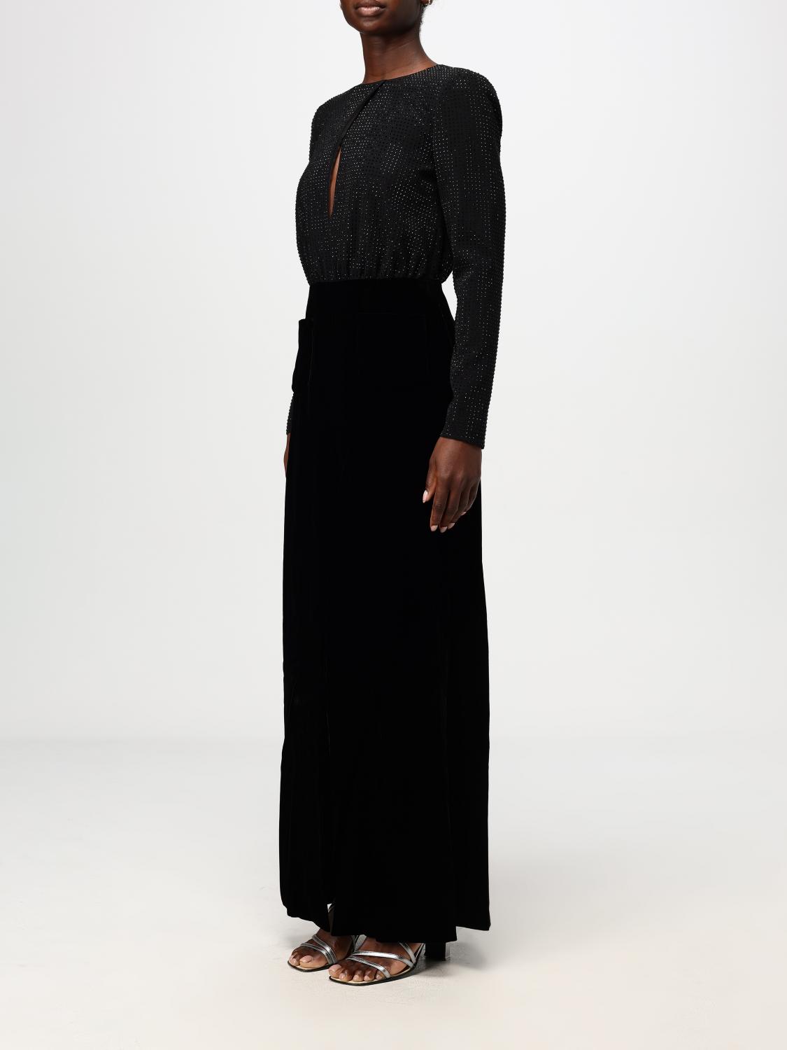 Giglio Abito Emporio Armani In Cady E Velluto Con Strass