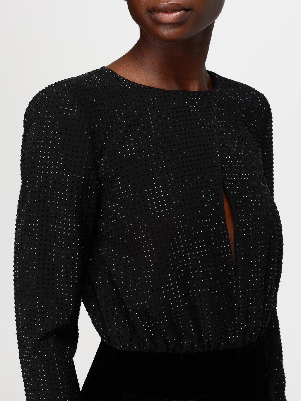 Giglio Abito Emporio Armani In Cady E Velluto Con Strass