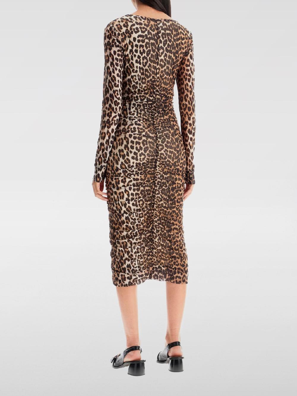 Giglio Abito Ganni In Tessuto Elasticizzato Animalier