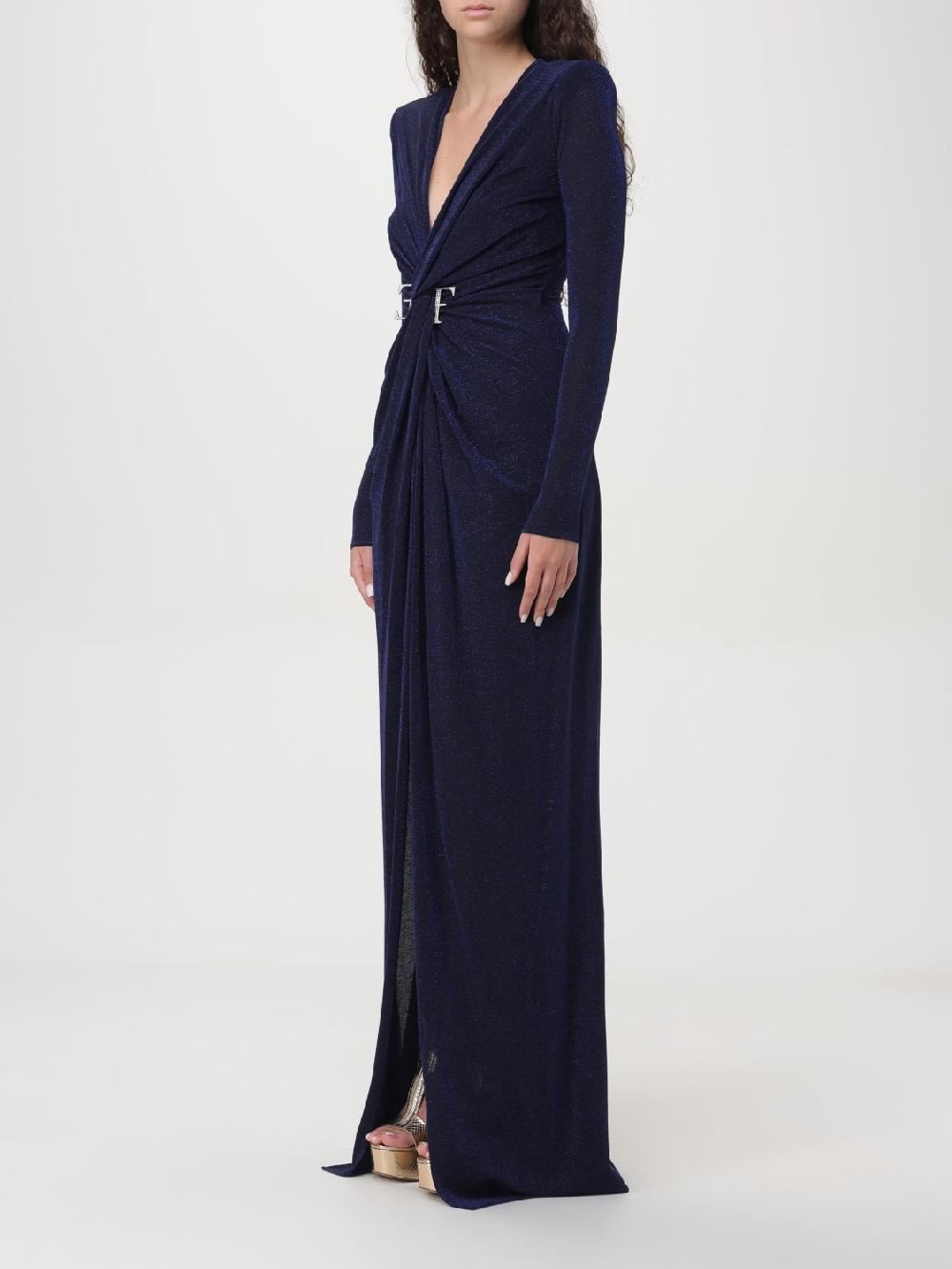 Giglio Abito In Jersey Lurex Con Nodo Elisabetta Franchi