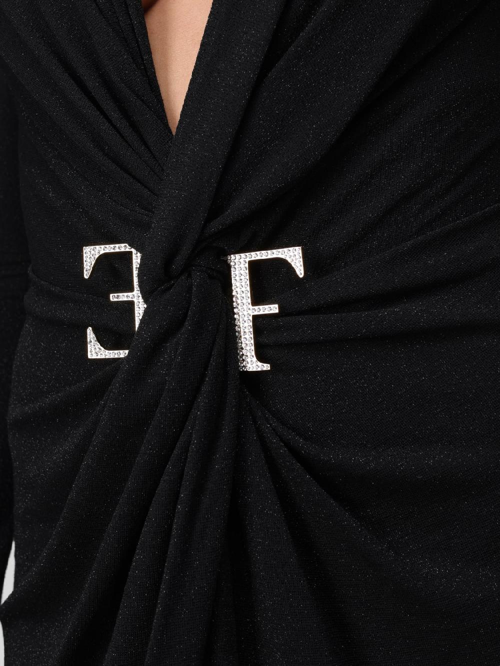 Giglio Abito In Jersey Lurex Con Nodo Elisabetta Franchi