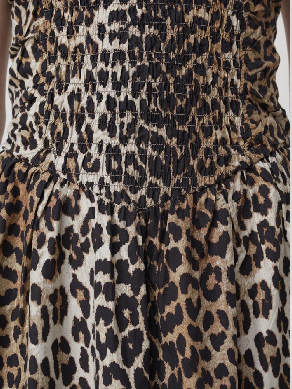 Giglio Abito Lungo Animalier Ganni In Cotone Organico