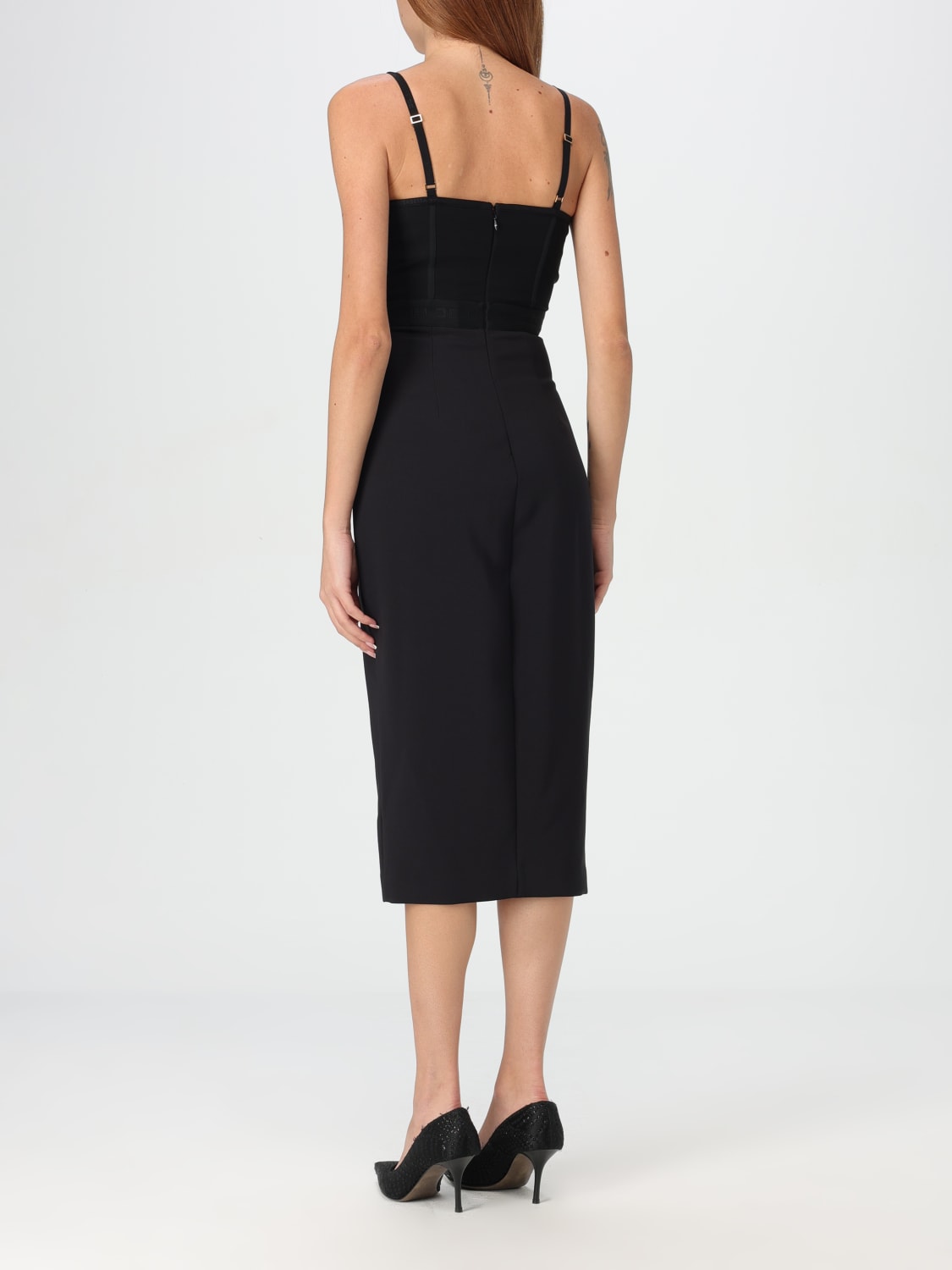 Giglio Abito Midi Elisabetta Franchi In Tulle E Crêpe