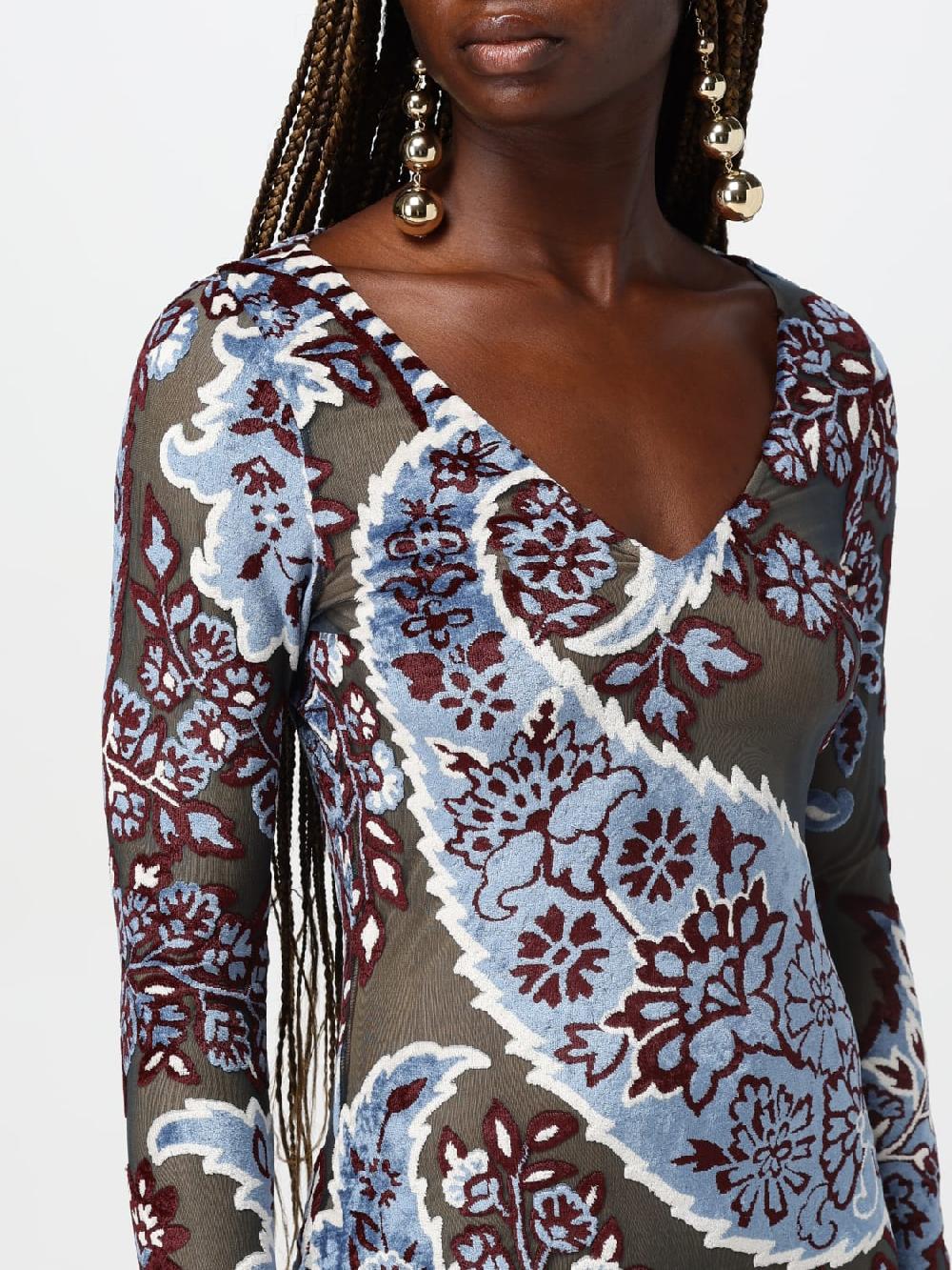 Giglio Abito Midi Etro In Viscosa Con Stampa Jacquard