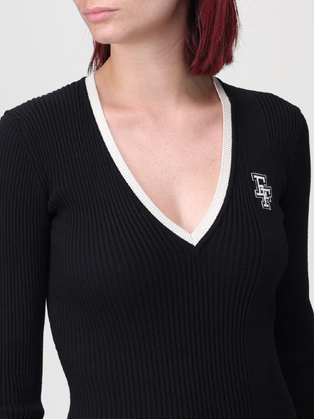Giglio Abito Midi In Viscosa Con Logo Elisabetta Franchi