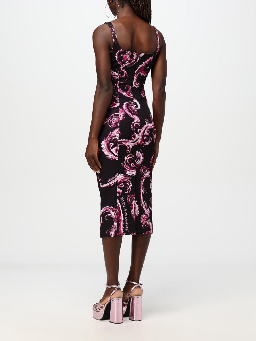Giglio Abito Midi Versace Jeans Couture In Jersey Stampato