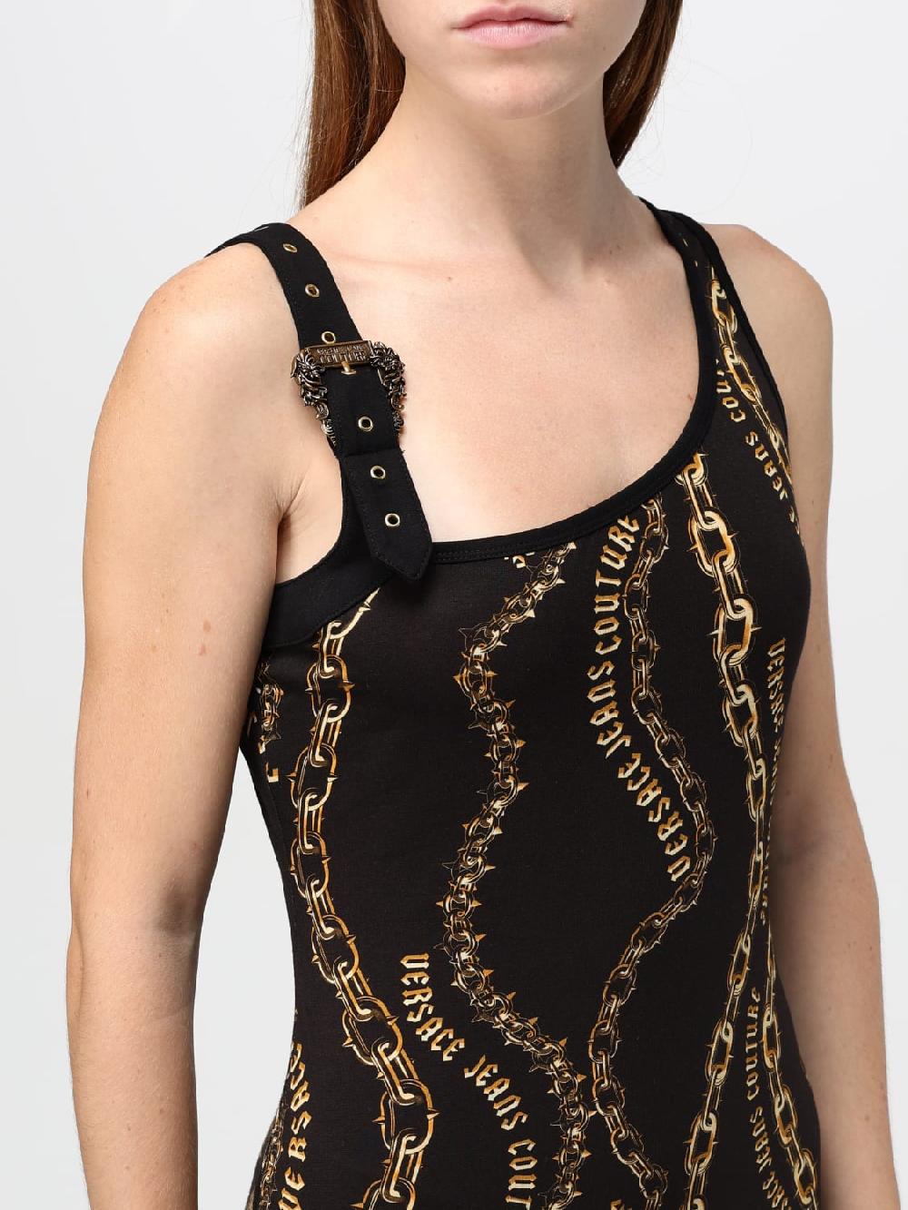 Giglio Abito Midi Versace Jeans Couture In Jersey Stretch