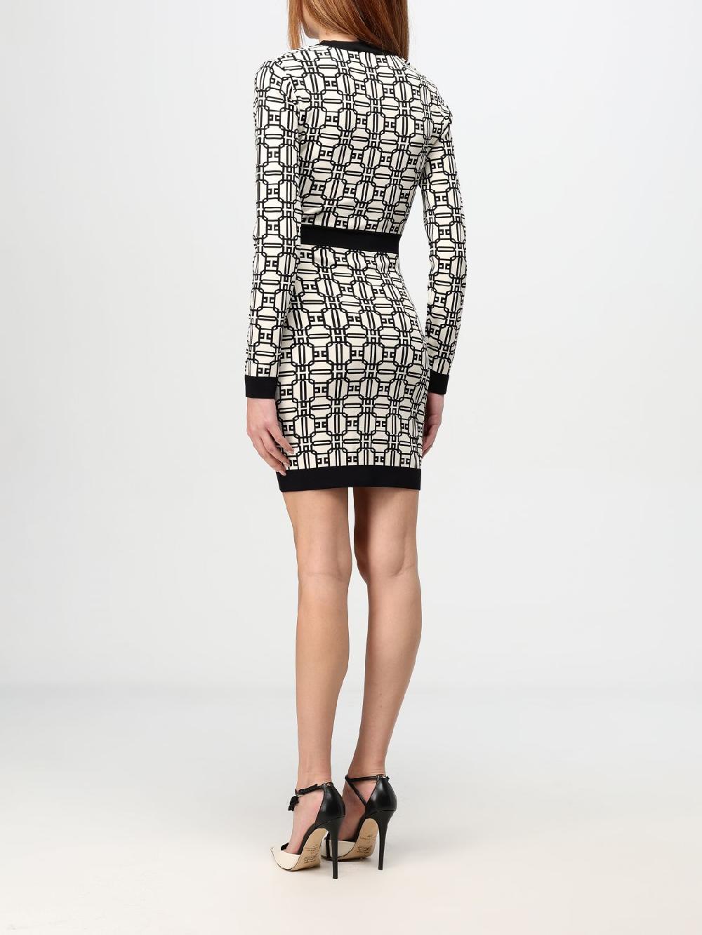 Giglio Abito Mini Elisabetta Franchi In Maglia Stretch