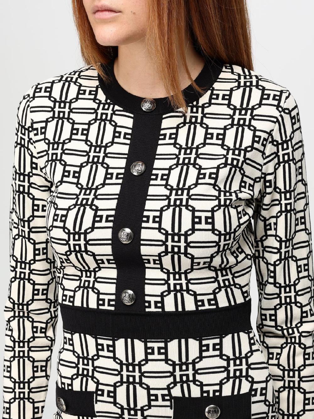 Giglio Abito Mini Elisabetta Franchi In Maglia Stretch
