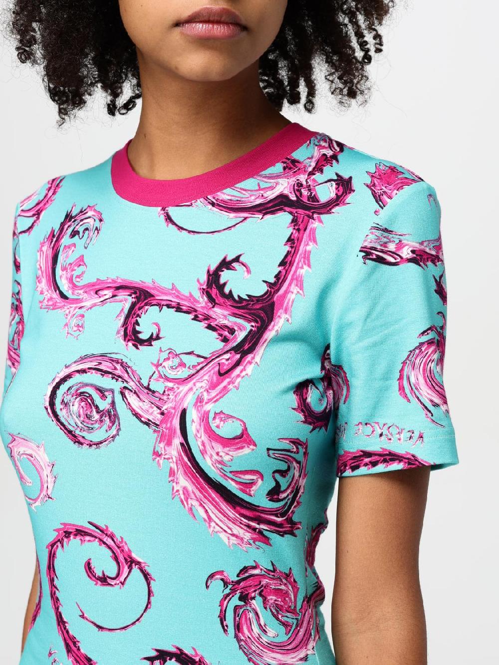 Giglio Abito Mini Versace Jeans Couture In Cotone Stretch