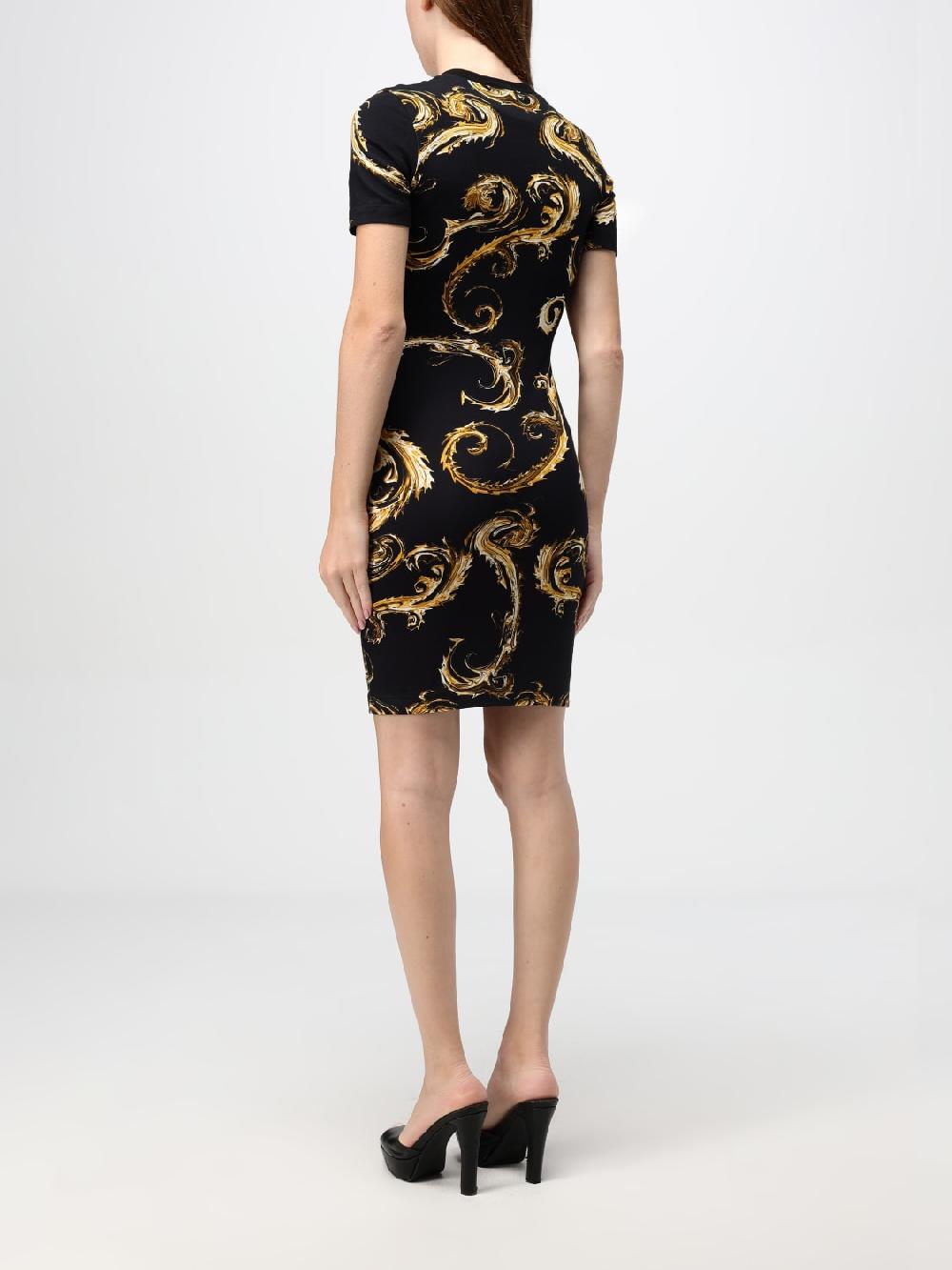 Giglio Abito Mini Versace Jeans Couture In Cotone Stretch