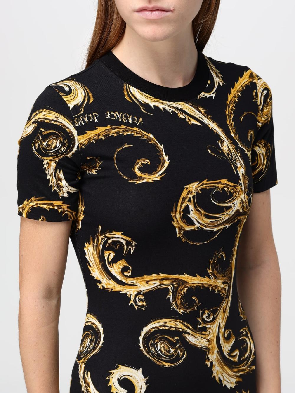 Giglio Abito Mini Versace Jeans Couture In Cotone Stretch