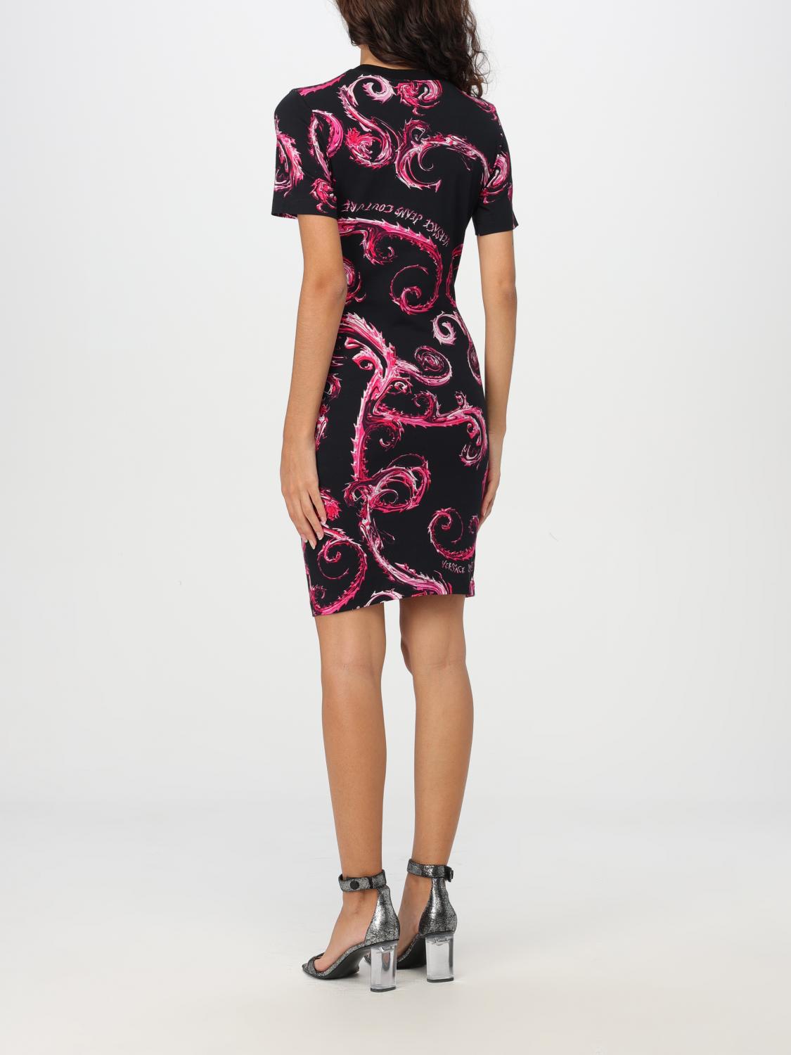 Giglio Abito Mini Versace Jeans Couture In Cotone Stretch
