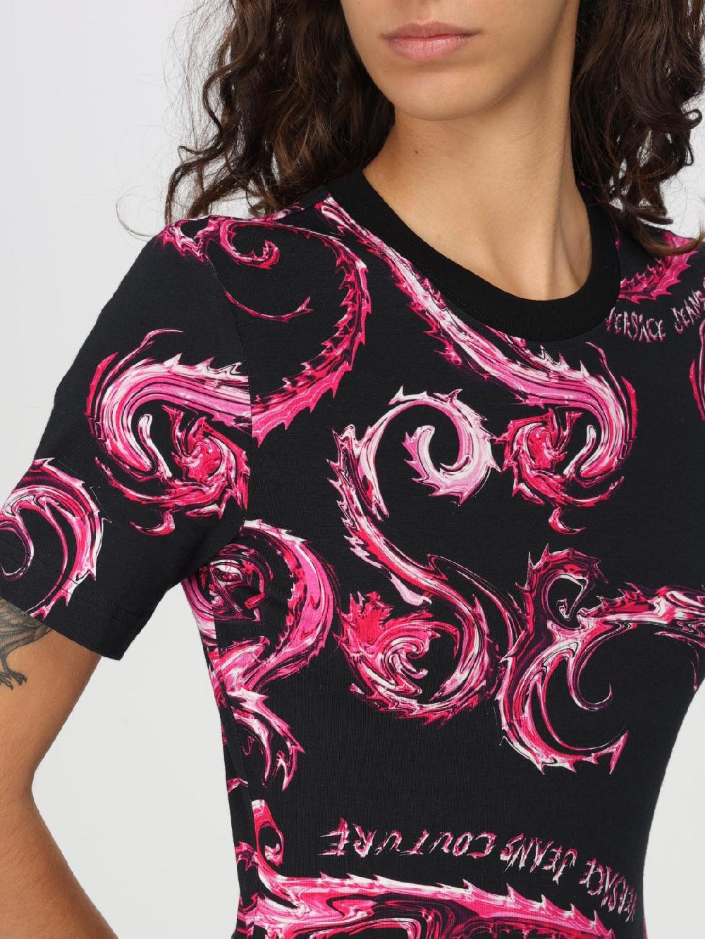 Giglio Abito Mini Versace Jeans Couture In Cotone Stretch