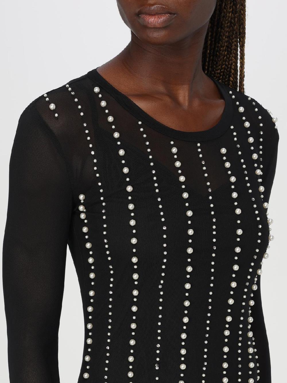 Giglio Abito Versace Jeans Couture In Tulle Con Perline Ricamate