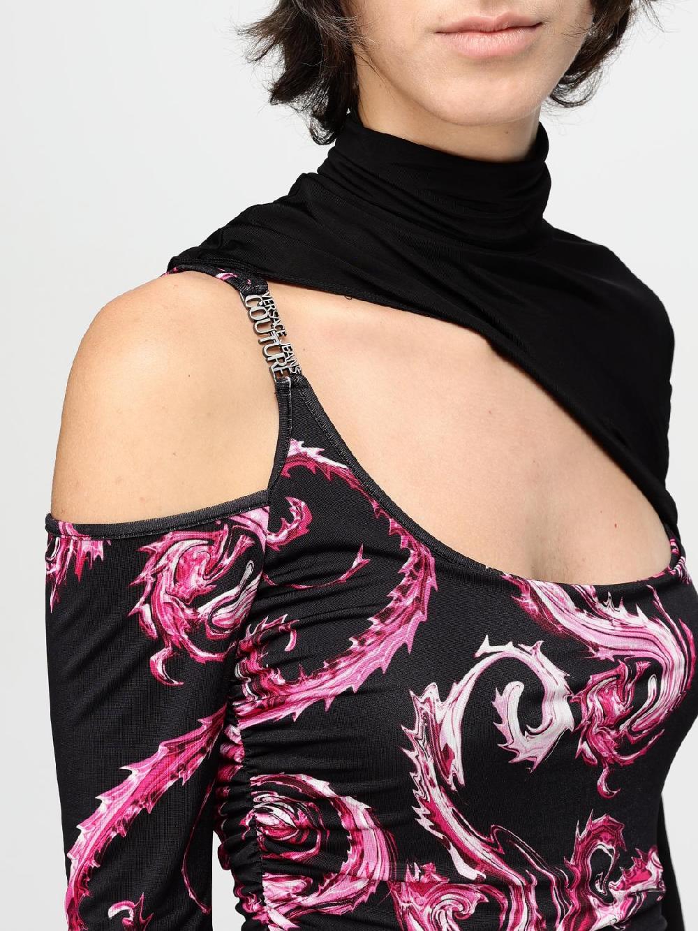 Giglio Abito Versace Jeans Couture In Viscosa Stampata