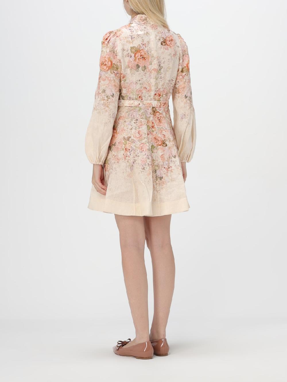 Giglio Abito Zimmermann In Lino Con Stampa Floreale