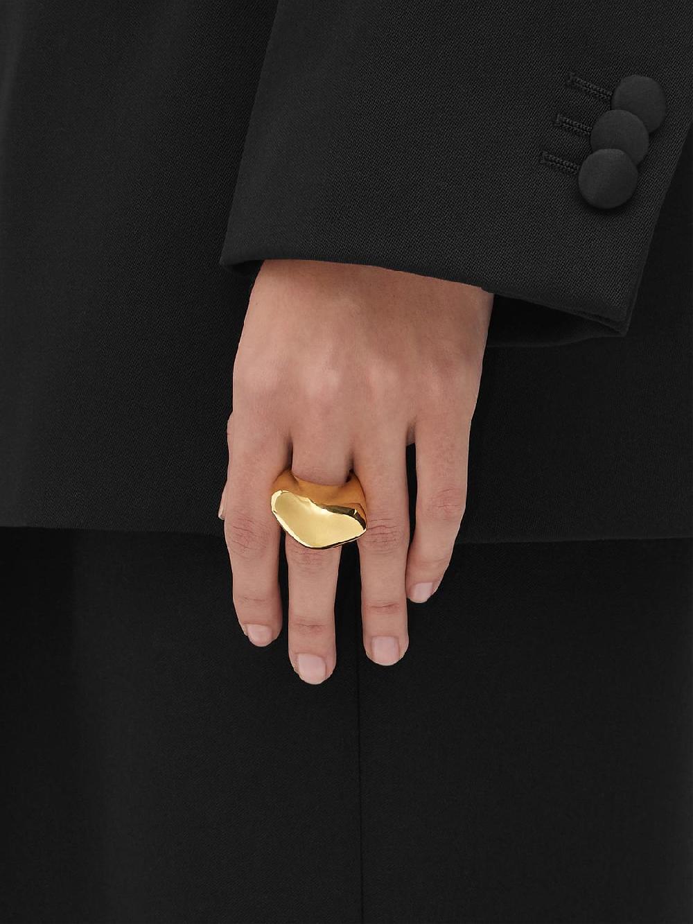 Giglio Anello Fin Bottega Veneta In Argento Placcato Oro 18 Kt