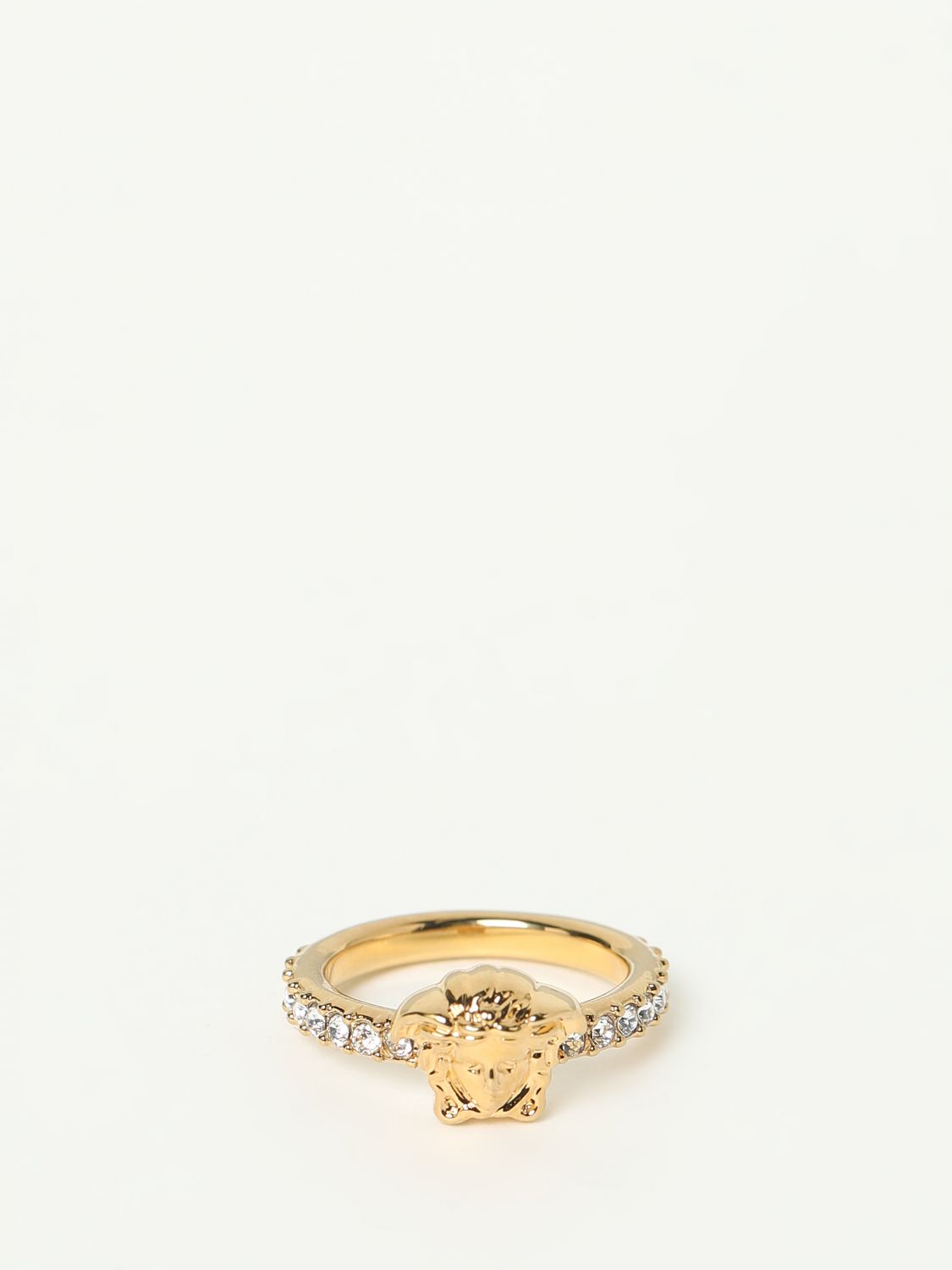 Giglio Anello Medusa Versace In Ottone Con Strass Incastonati