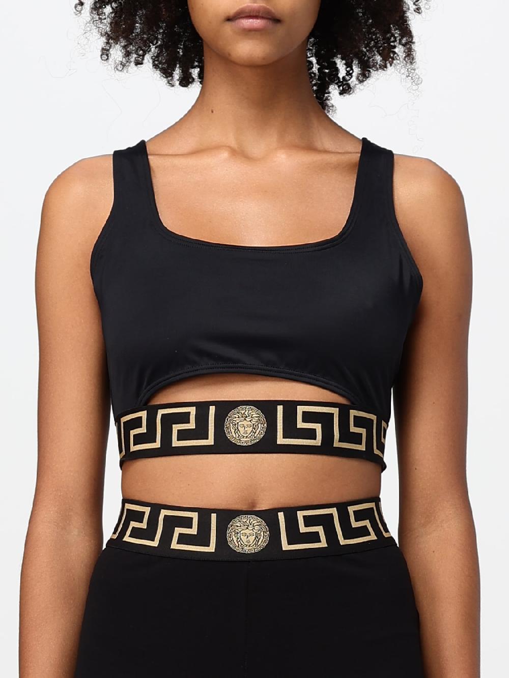 Giglio Bikini top Versace in lycra con motivo greca