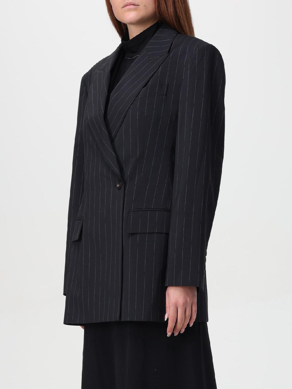 Giglio Blazer A Doppiopetto Brunello Cucinelli In Misto Lana A Righe