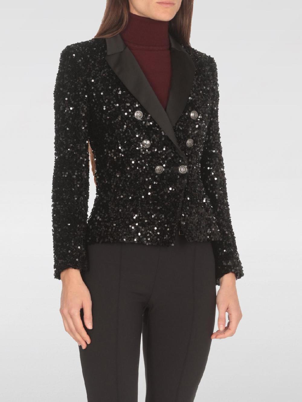 Giglio Blazer a doppiopetto Elisabetta Franchi in tessuto paillettato