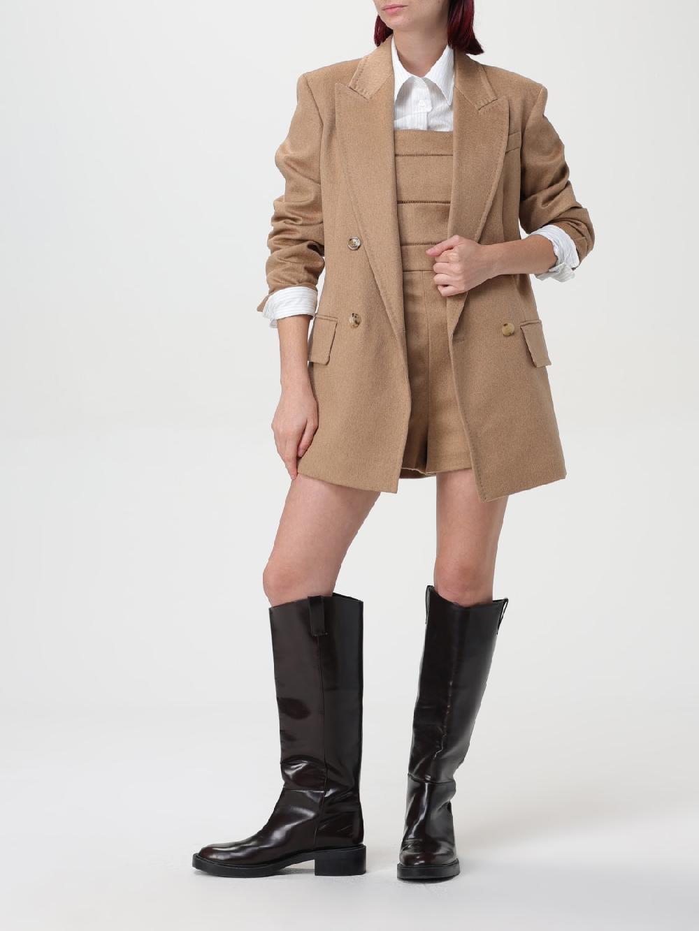 Giglio Blazer A Doppiopetto Max Mara In Lana Di Cammello