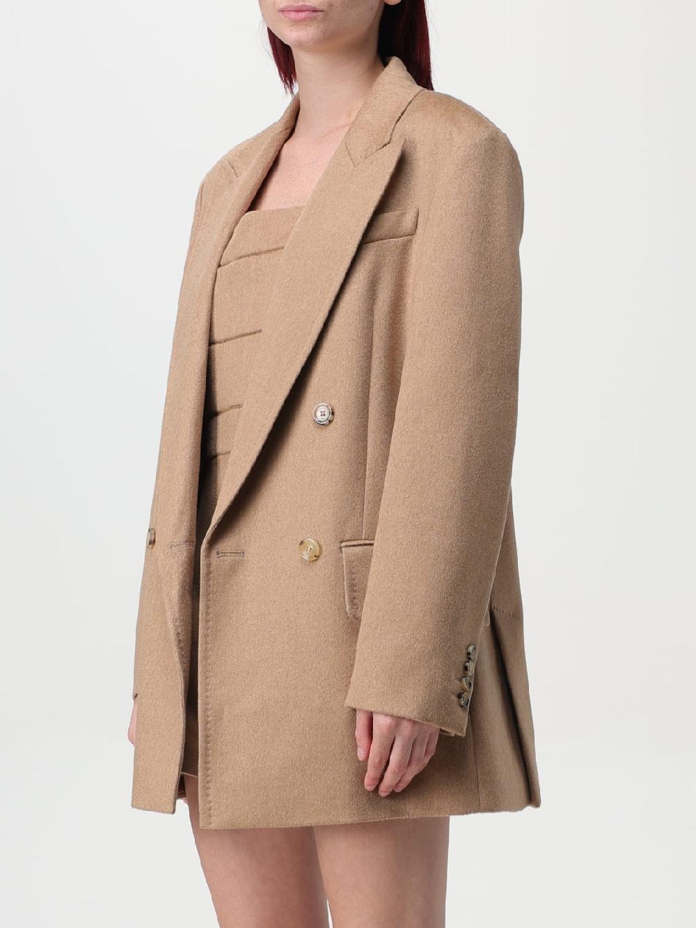 Giglio Blazer A Doppiopetto Max Mara In Lana Di Cammello