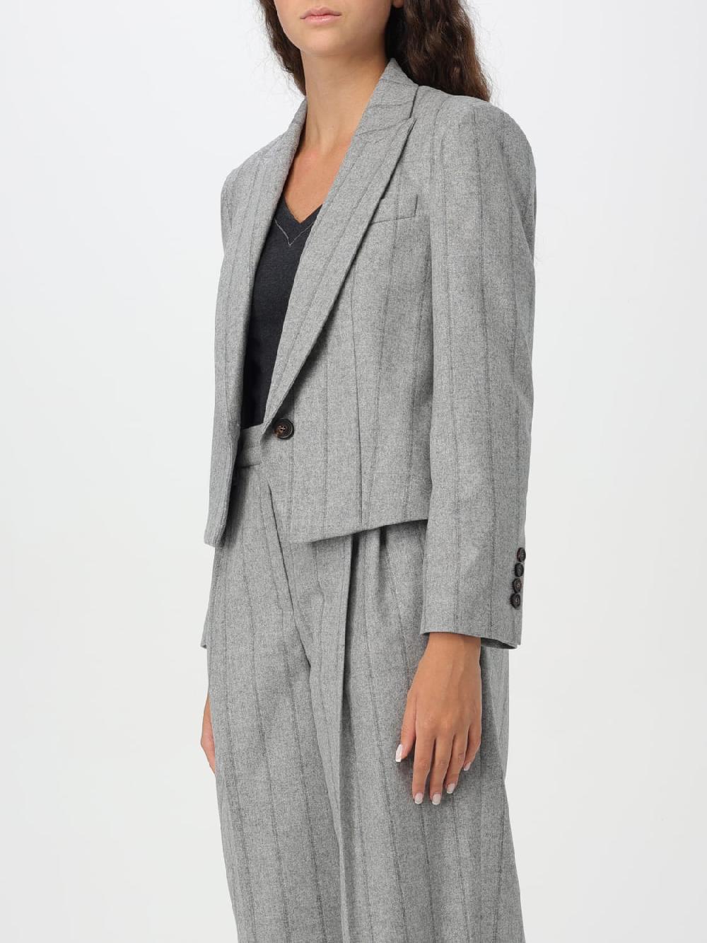 Giglio Blazer Brunello Cucinelli In Misto Lana A Righe