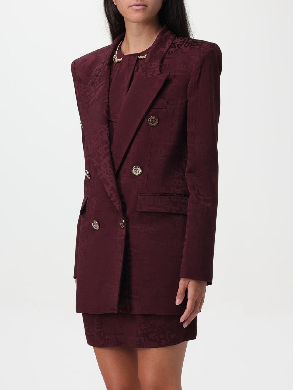 Giglio Blazer Elisabetta Franchi In Viscosa Con Logo Jacquard